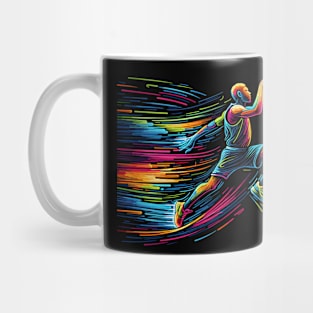 Basketball player, Neon line art Mug